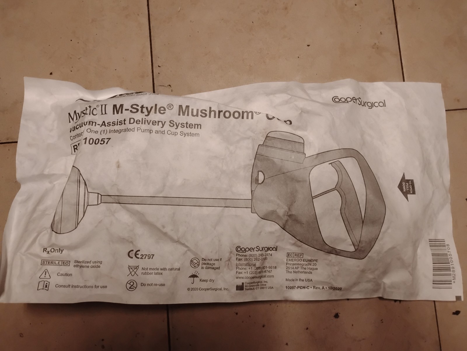 *1-Pack* Cooper Surgical Mystic II M-Style Mushroom Vacuum Cup Sterile 10057