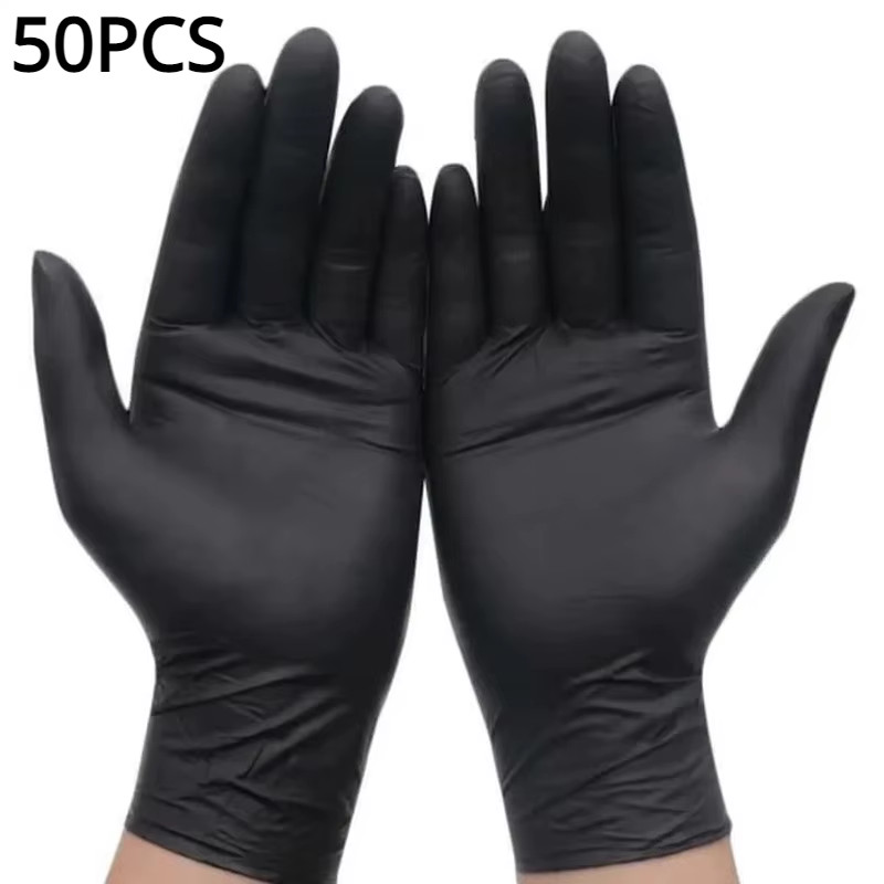 100/50/20PCS Black Nitrile Gloves Thickened Disposable Gloves for Cleaning Haird