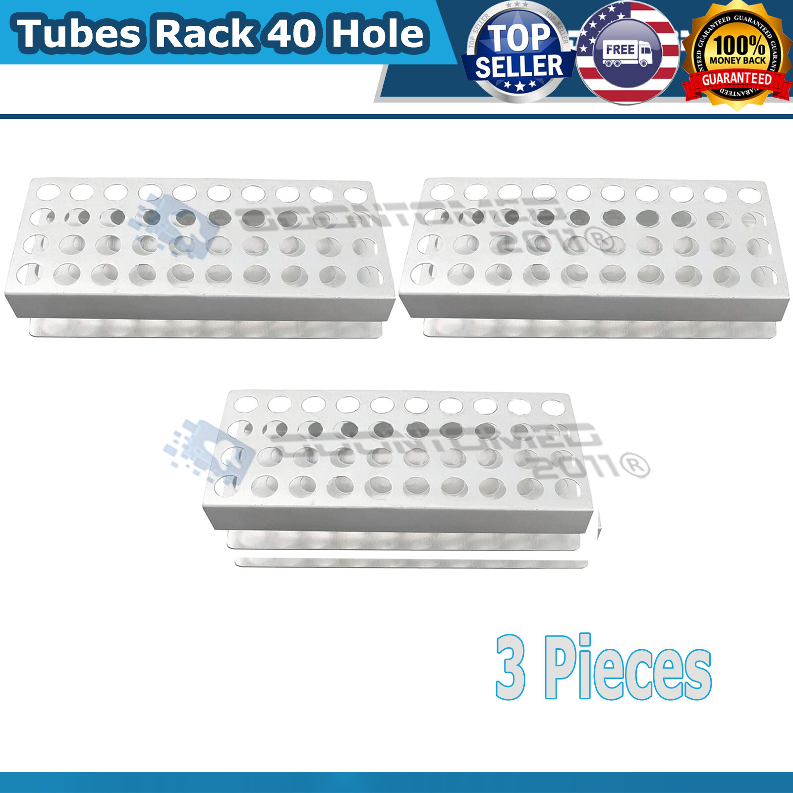 3 PCS ALUMINIUM TEST TUBE RACKS 40 TUBES Hold Tubes BesT LAB SUPPLIES Frame ODM