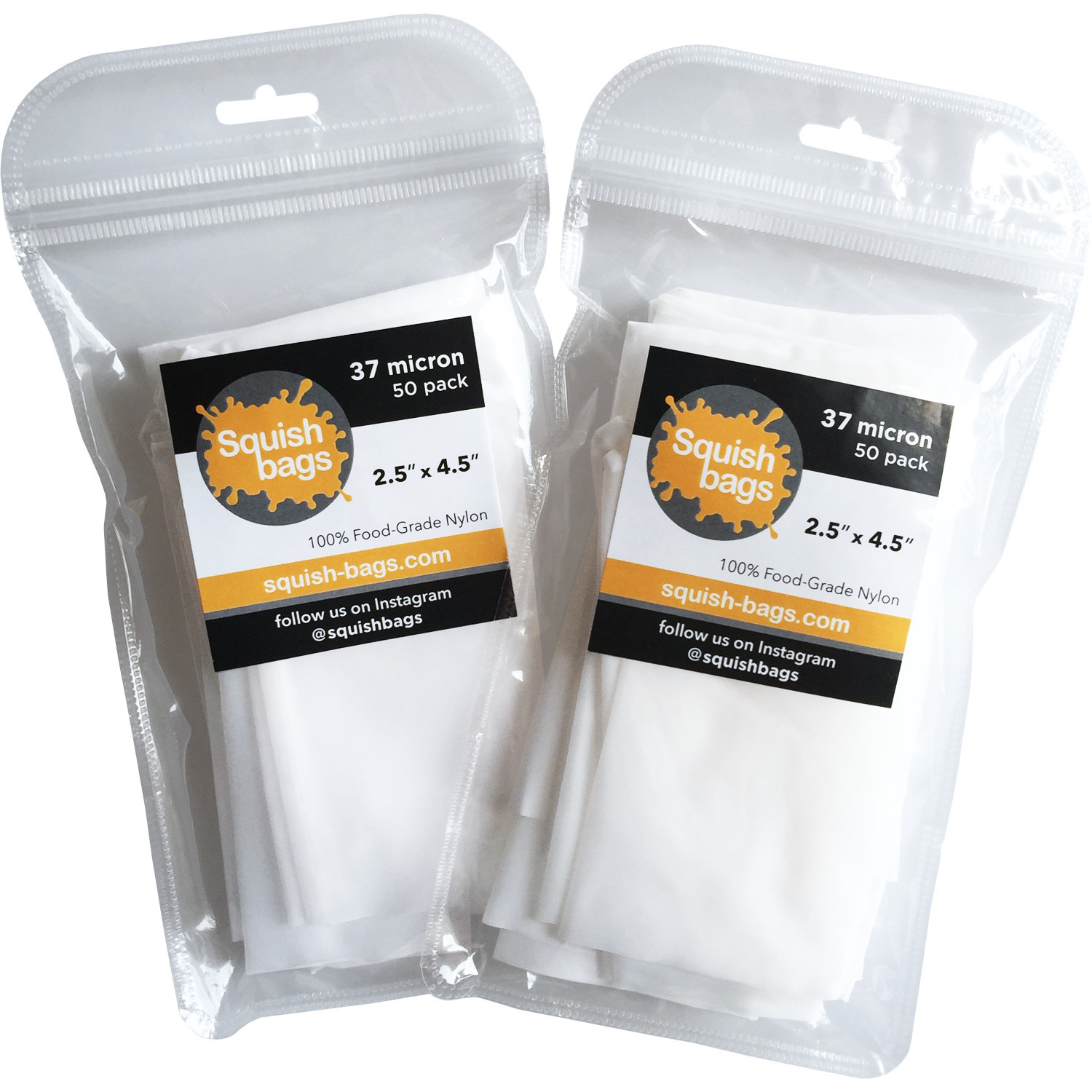 Squish Bags – Rosin Press Bags – 37 micron (2.5″ x 4.5″) – 100 pack