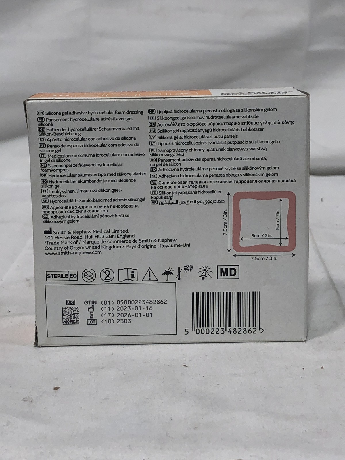 Allevyn Gentle Border Lite Foam Dressing-(3″ x 3″) x10 Smith Nephew