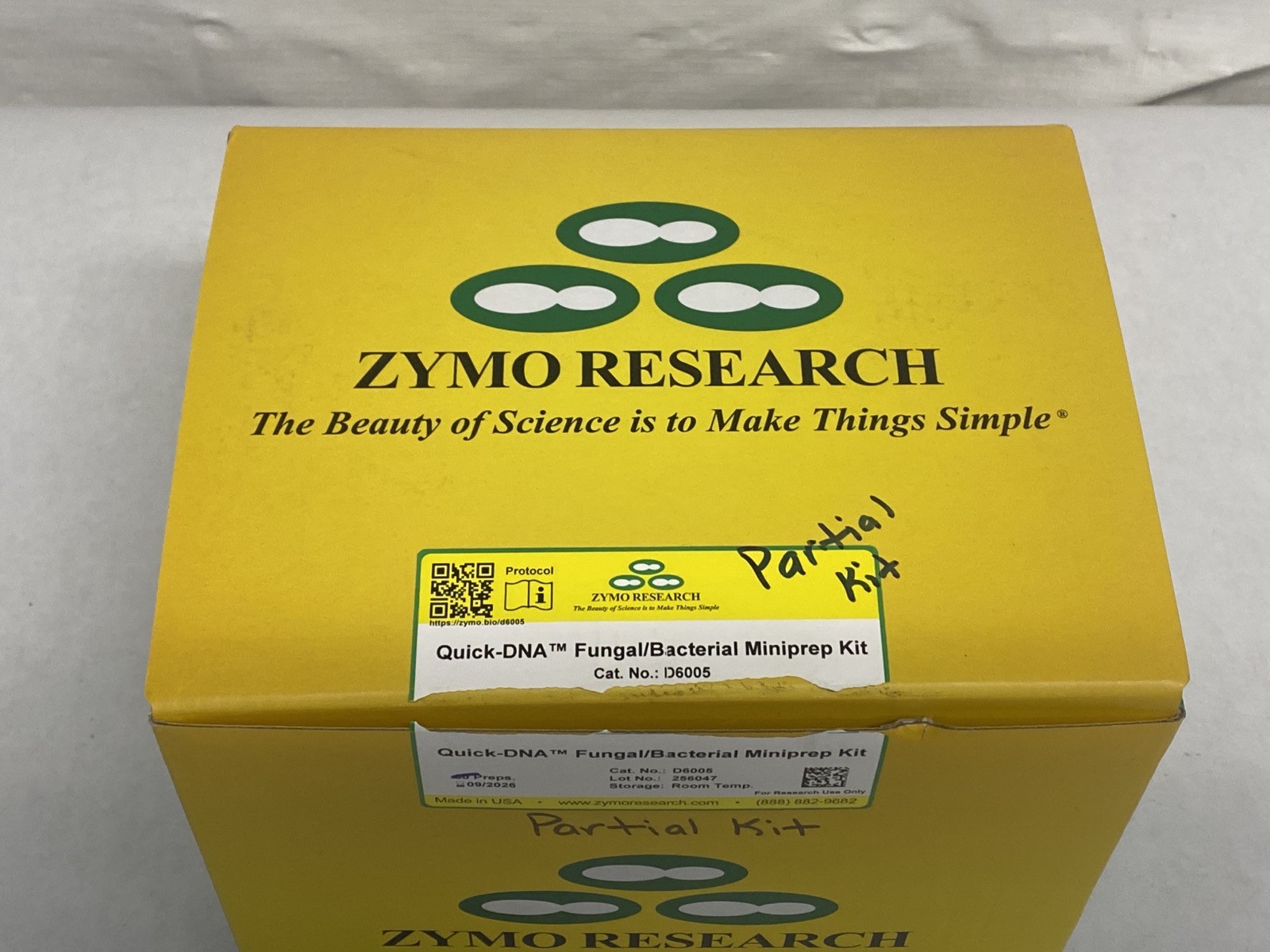 ZYMO Quick-DNA Fungal Bacterial Miniprep – Partial Kit D6005