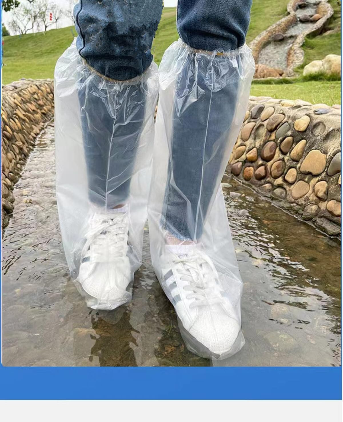 Disposable Plastic Boot and Shoe Covers 19 Inch Tall Extra Large Resistant Water