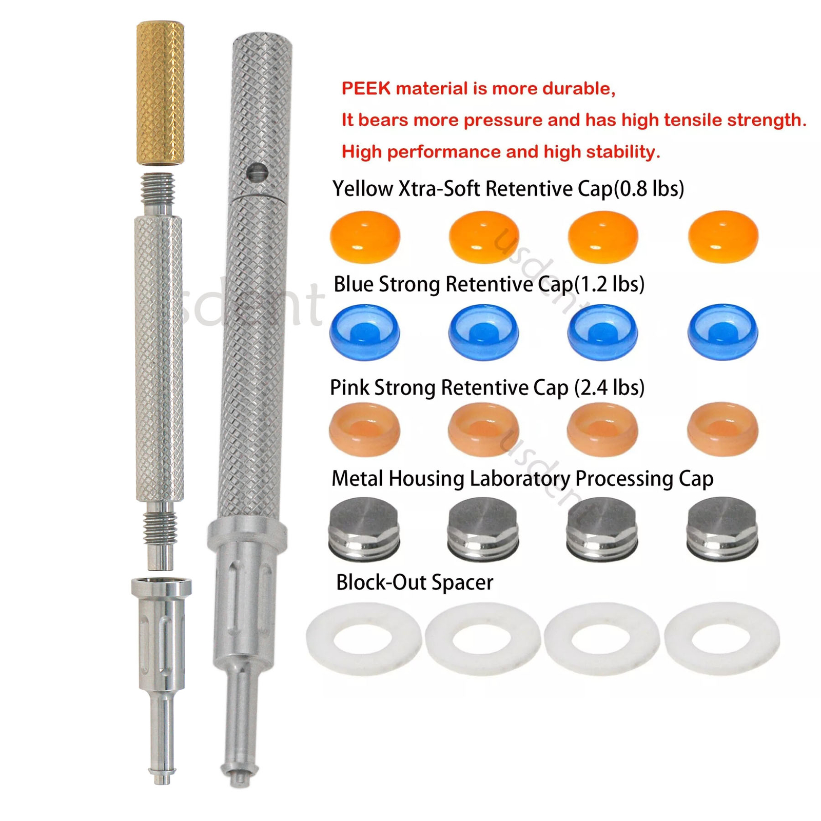 Universal Implant Strong Retention Cap Set Insertion Extraction Remove Core Tool