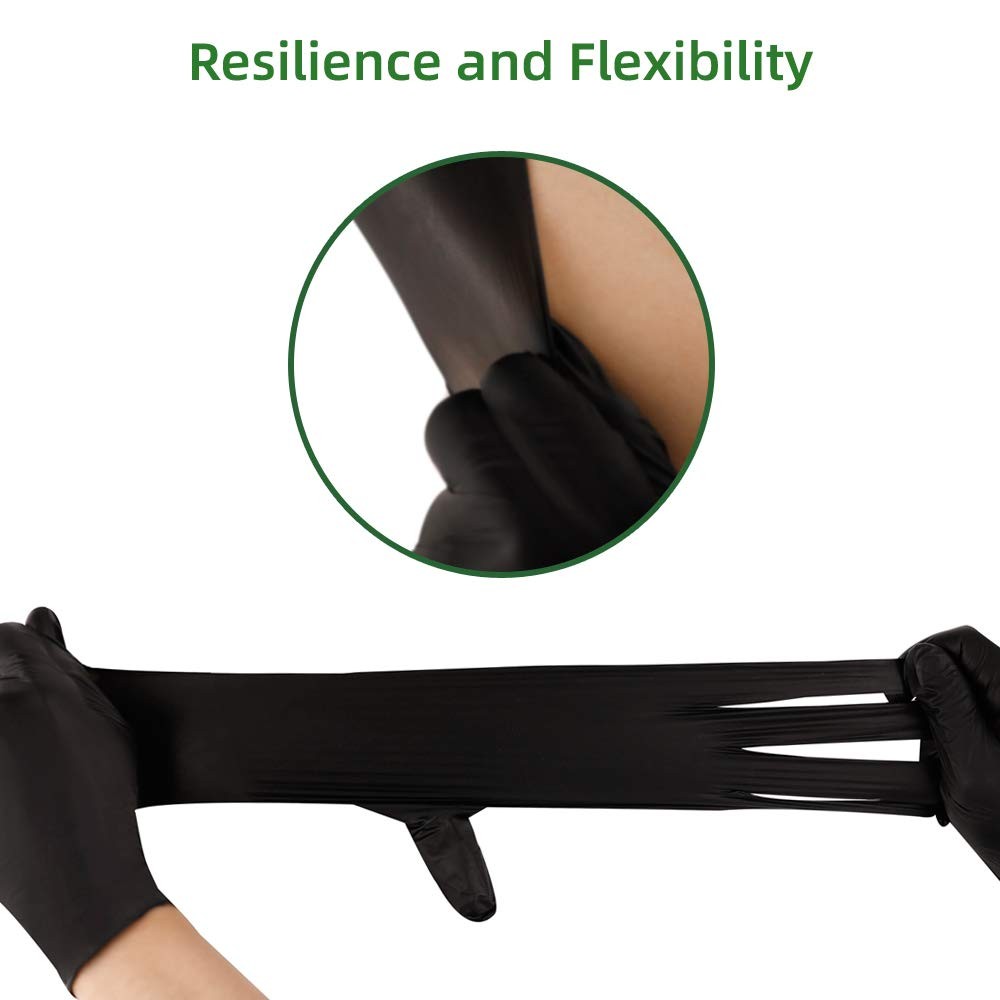 Black Nitrile Disposable Gloves Pack of 100, Latex Safety Working Gloves for …