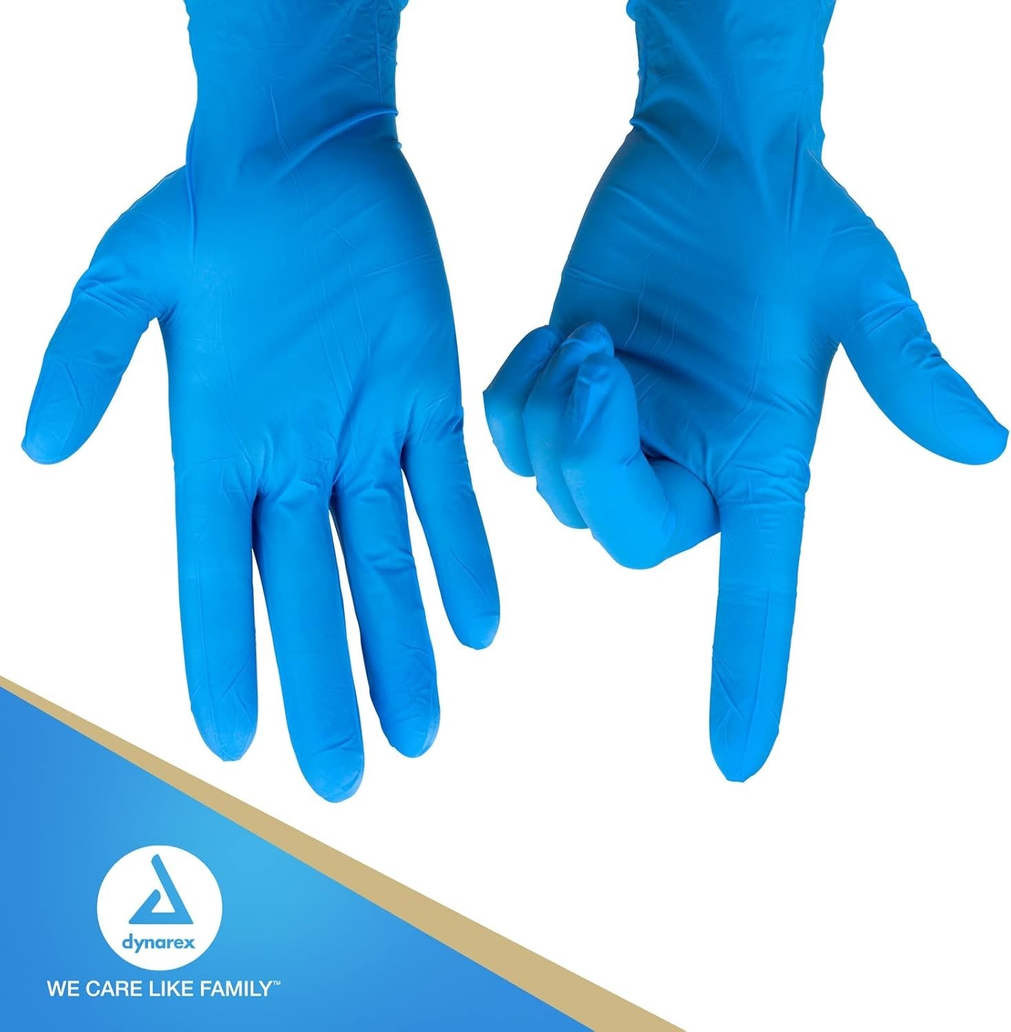 *3 Boxes* Dynarex Safe Touch Blue Nitrile Exam Gloves Powder Free X-Large 100/bx