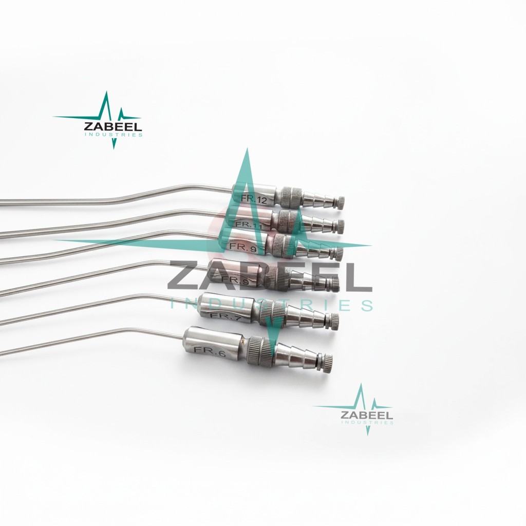 Frazier Suction Tubes With Ball Tip 6 PCs 6,7,8,9,11,12 FR Surgical Instruments