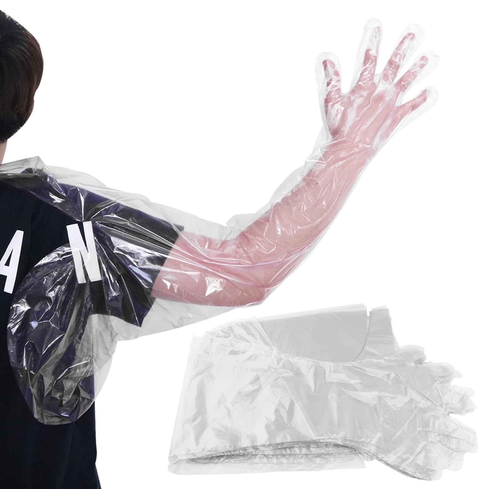 50 Pcs Disposable Field Dressing Gutting Gloves Extra Long Veterinary Gloves