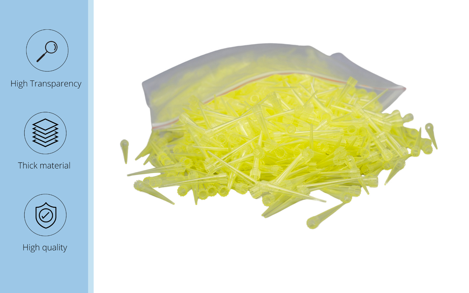 HDA Universal Yellow Pipette Tips 200ul Lab Liquid Pipette Tips – 1000 Pcs.