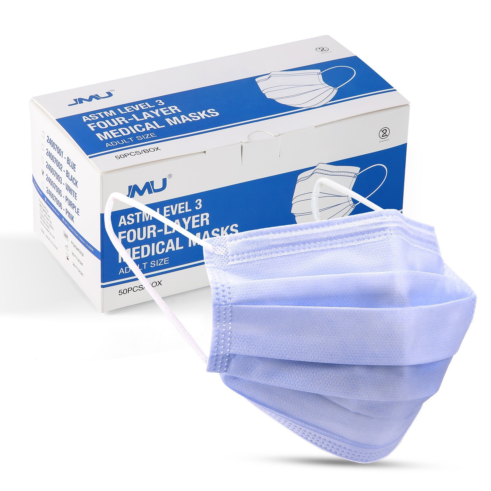50Pcs/Pack Dental Disposable Medical 4-Ply Face Mask Earloop Cover