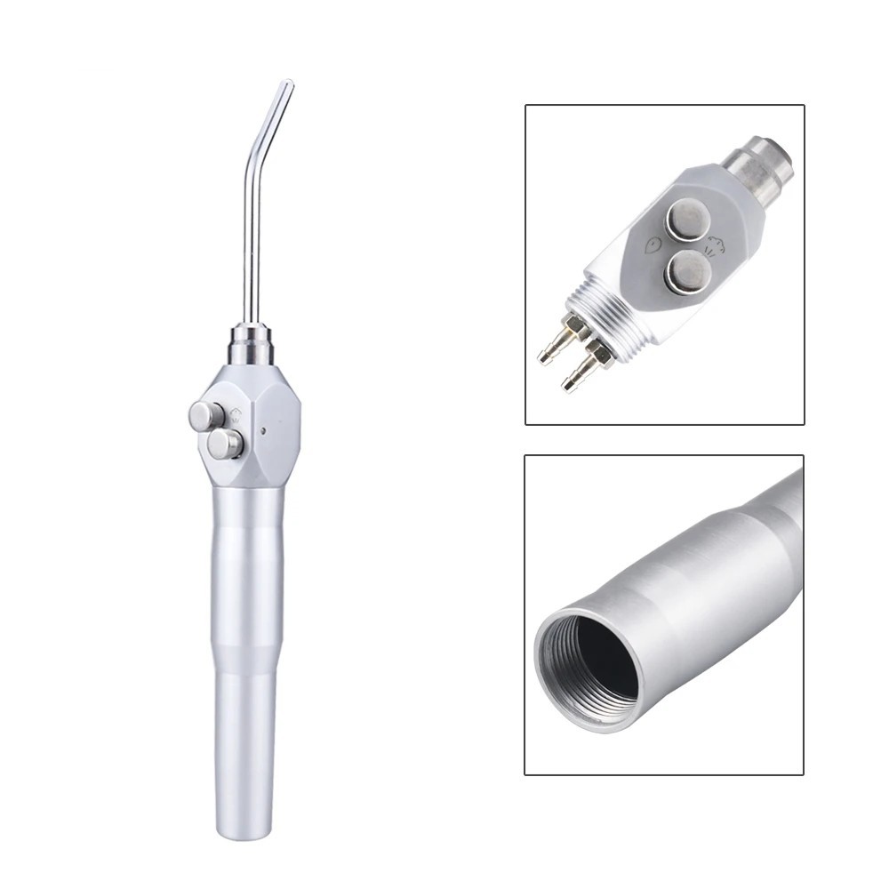 Dental Air Water Spray Triple 3-Way Handpiece Syringe with 2 Autoclavable Nozzle