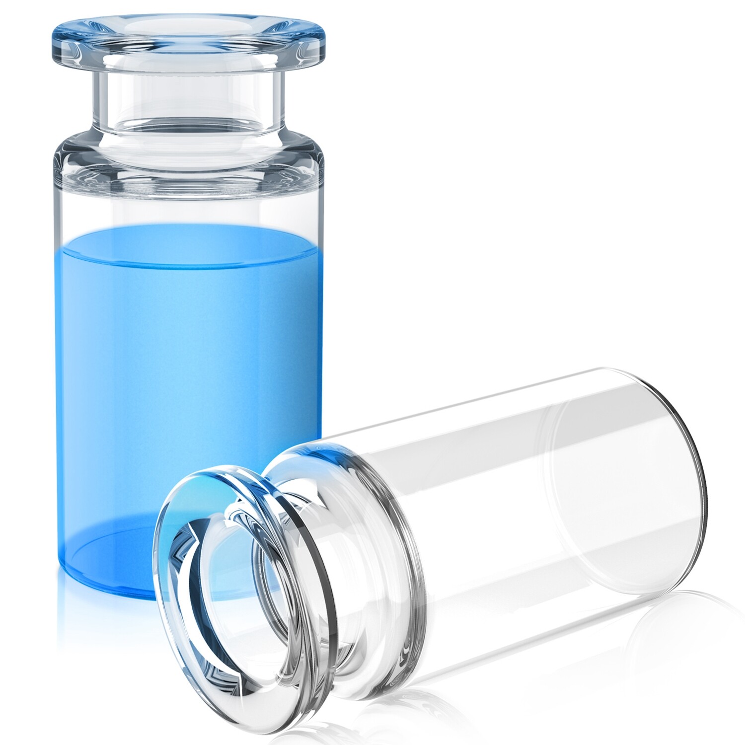 10mL Sample Headspace Vials Clear Glass 20mm Crimp-top Flat Bottom Beveled