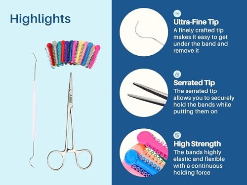 Ligas para Brackets Ortodoncia Dental braces 30 ml (Pack of 1115), Multicolor
