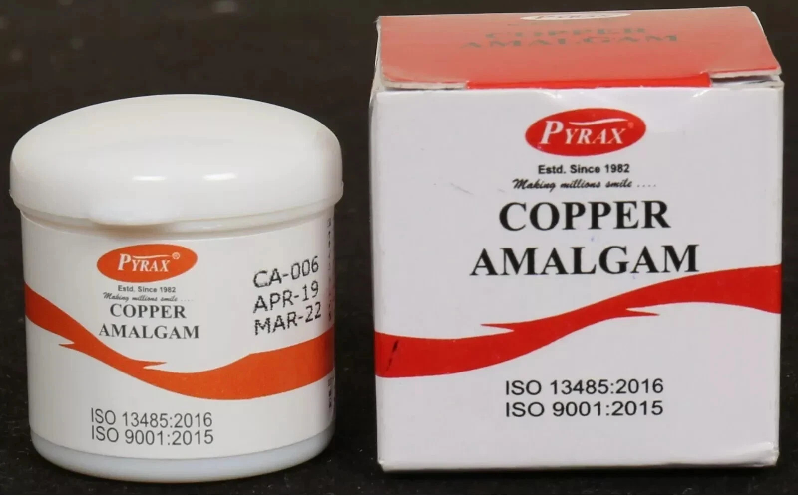 Pyrax Dental COPPER AMALGAM 10gm Jar Pre Amalgamated Pellets # FREE & FAST SHIP