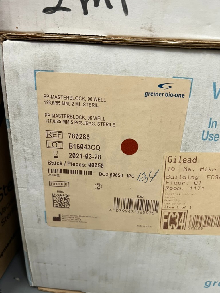 New Case Greiner Bio-One 96 Well MasterBlock 2mL # 780286