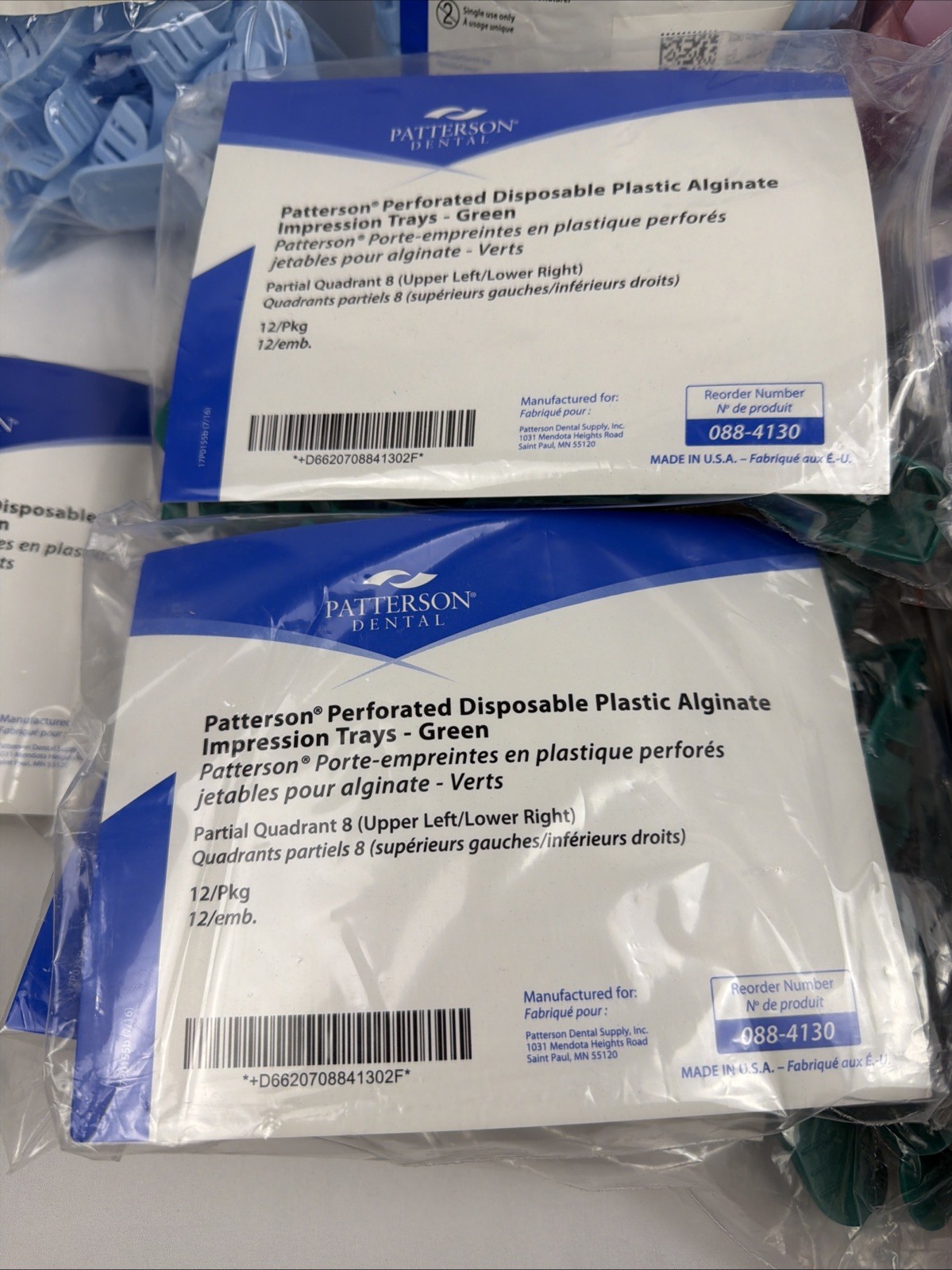 Patterson Dental Perforated Disposable Plastic Impression Trays (LOT OF 13)