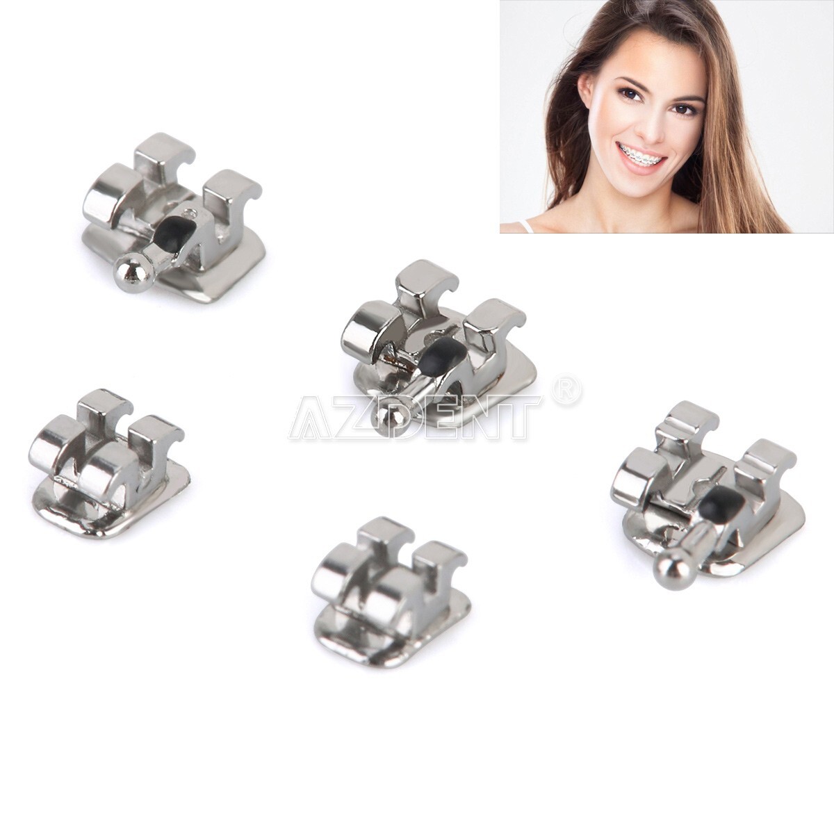 AZDENT Dental Orthodontic Brackets Braces/Zoo Pack Elastics atex Rubber Bands