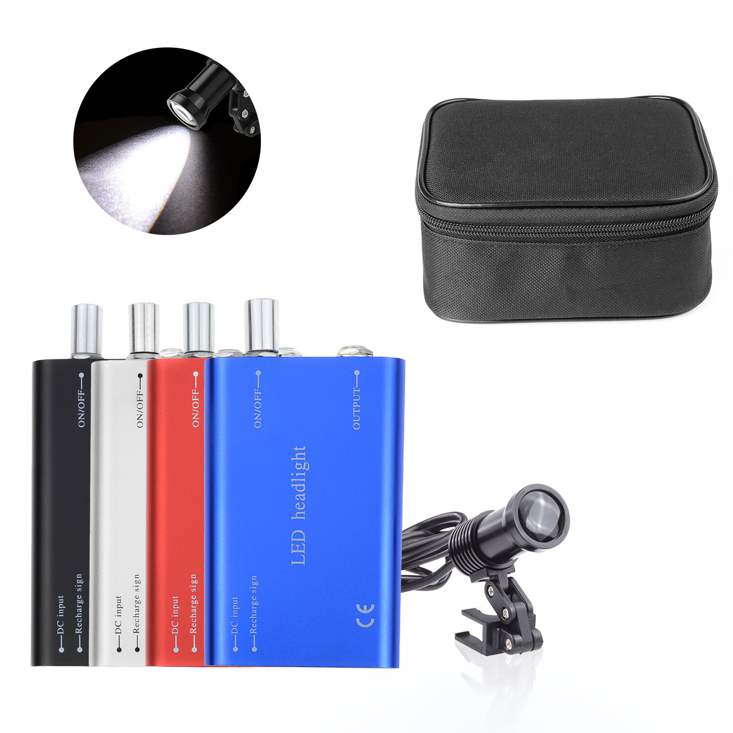 Dental 5W Headlight High Power Two Clips+Light Shield for Loupe Magnifier DY-009