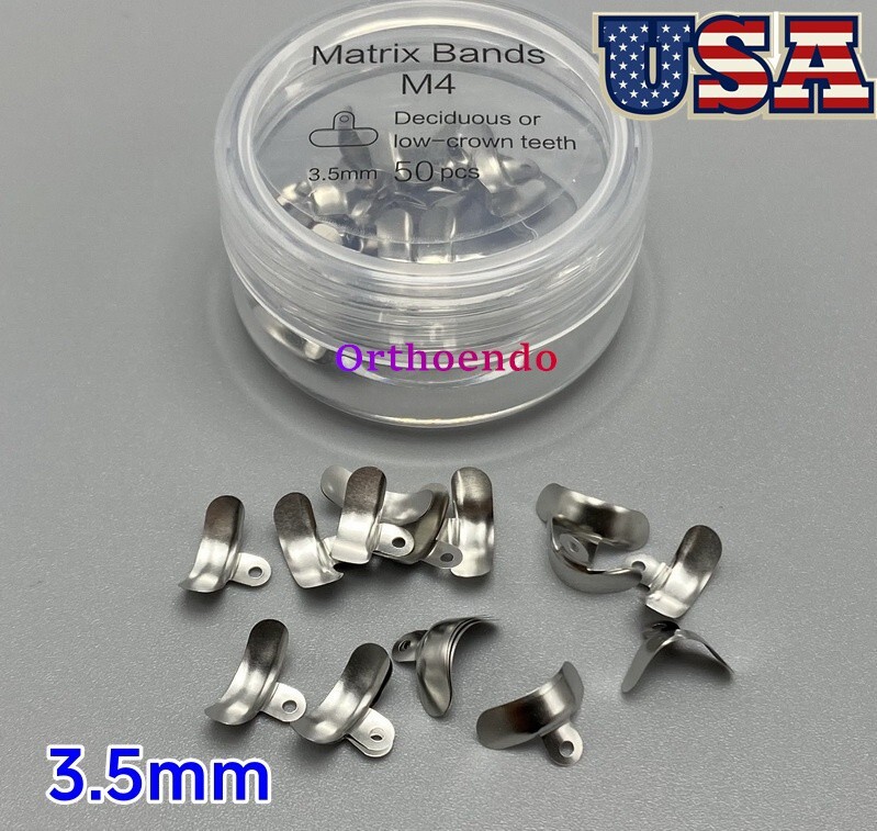 Dental Matrix Bands Sectional Contoured Metal Matrices Refill F3 with Rings USA