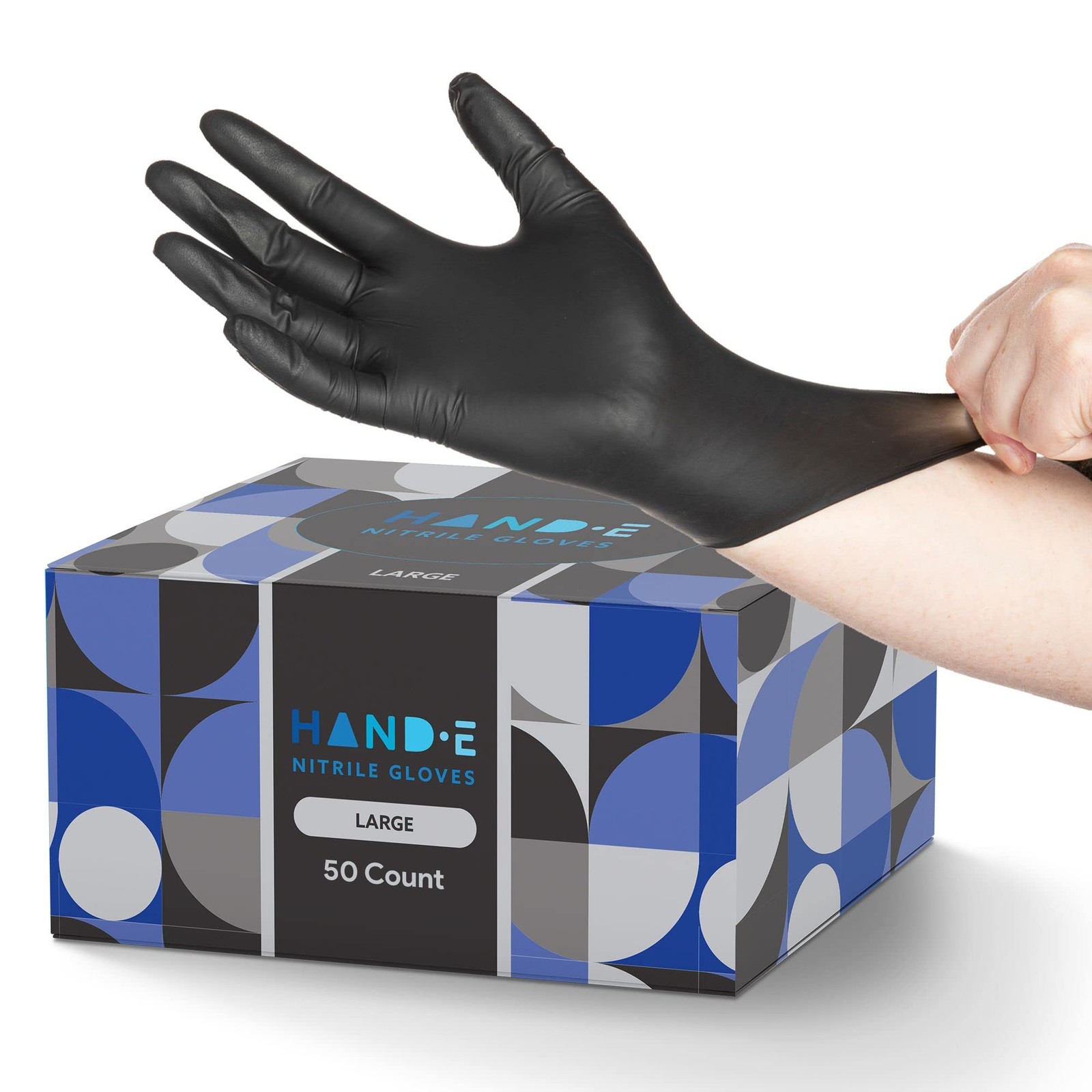 Black Nitrile Disposable Gloves Large, 50 Count – BBQ, Tattoo, Hair Dye, Cook…