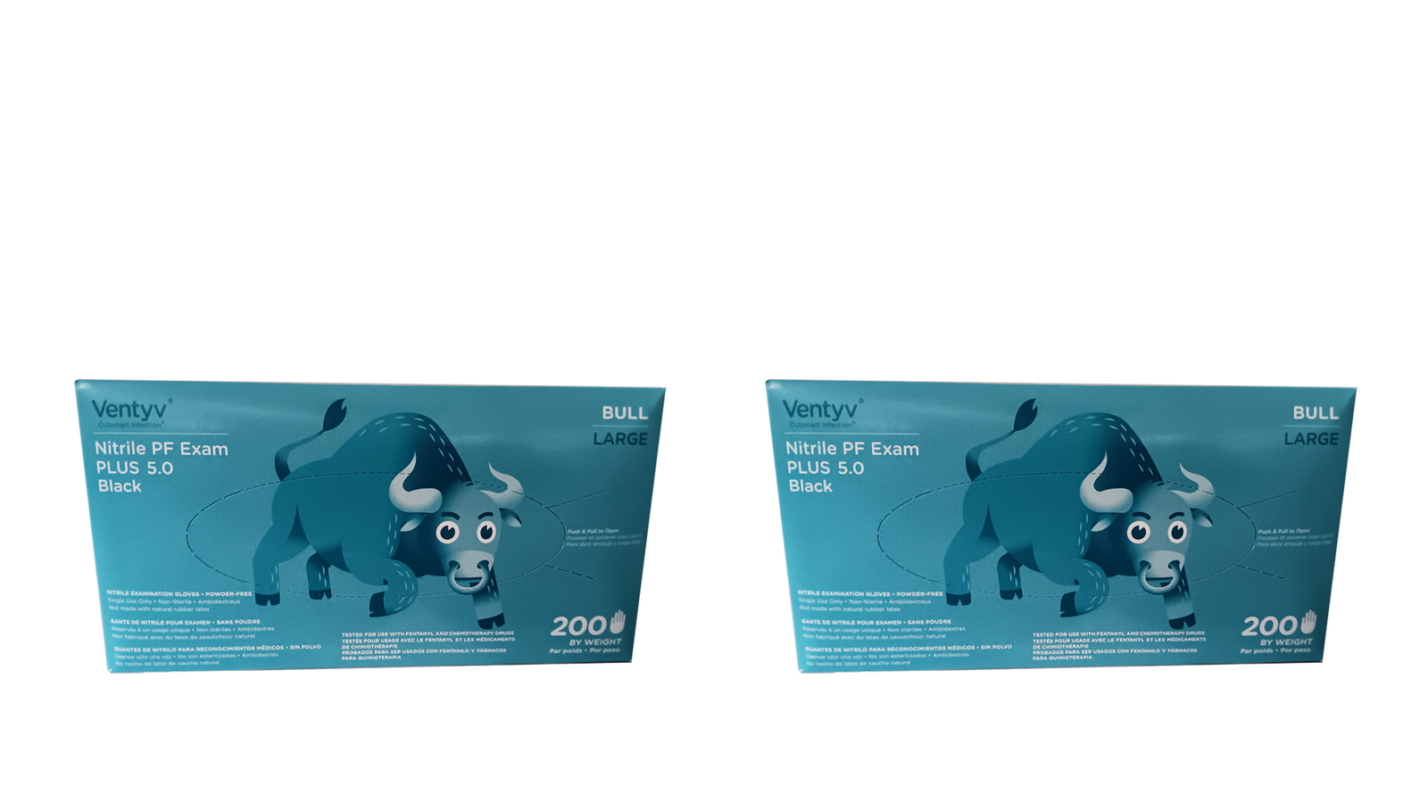 Ventyv Nitrile PF Exam Gloves Plus 5.0, Large, 2 Boxes of 200 – 10336108