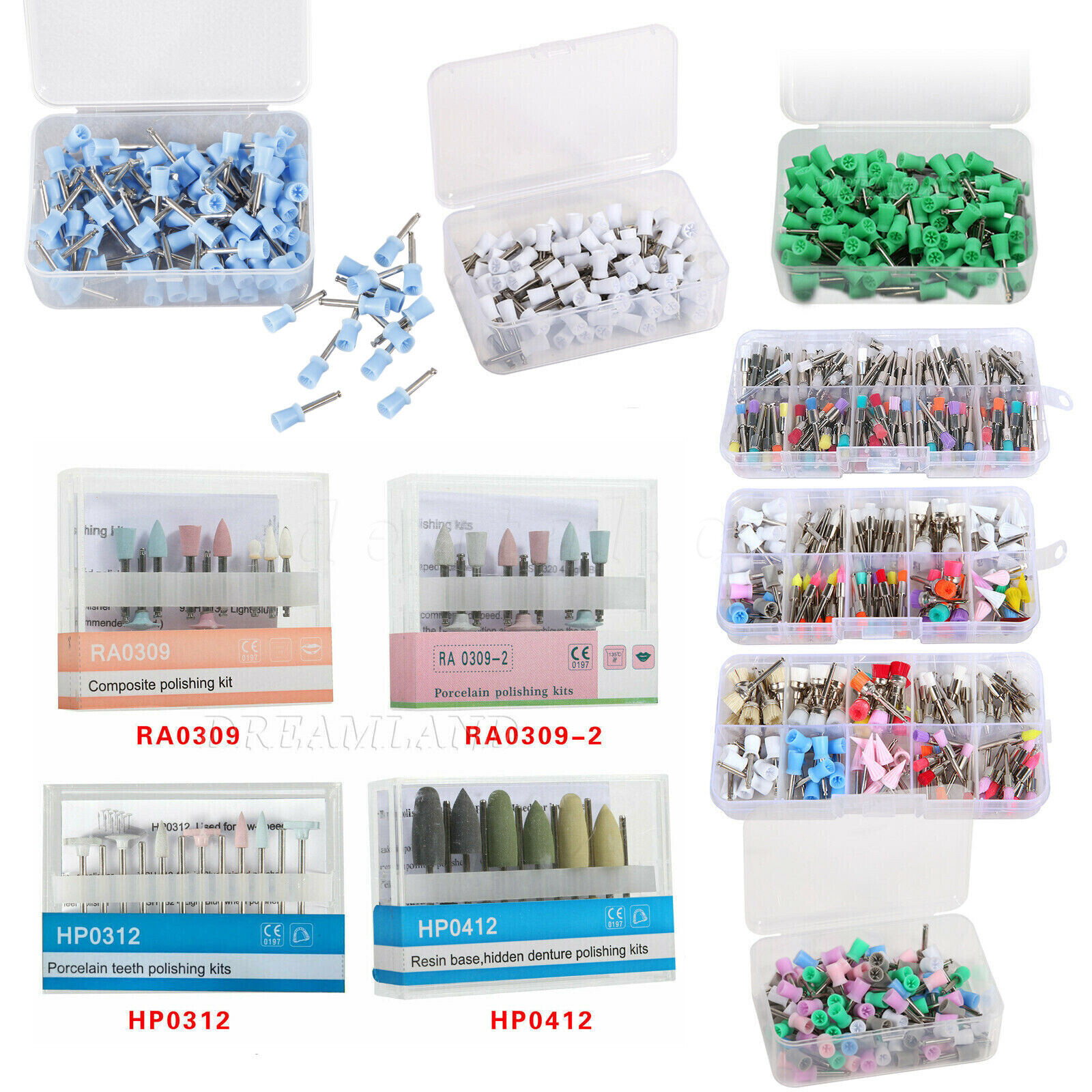 Dental Diamond Cups Composite Polishing Polisher Kit Slow Low Speed Handpiece