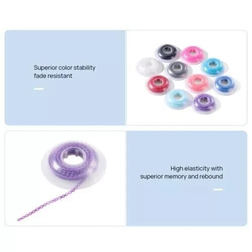 10Rolls Dental Orthodontic Elastic Power Chain Rubber Bands Ligature Chain Long
