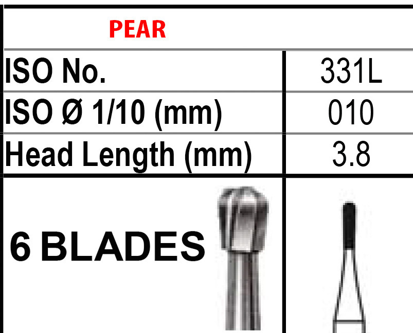 FG 331L Beavers Carbide Burs FG331L Bur #331L Friction Grip Made in Canada