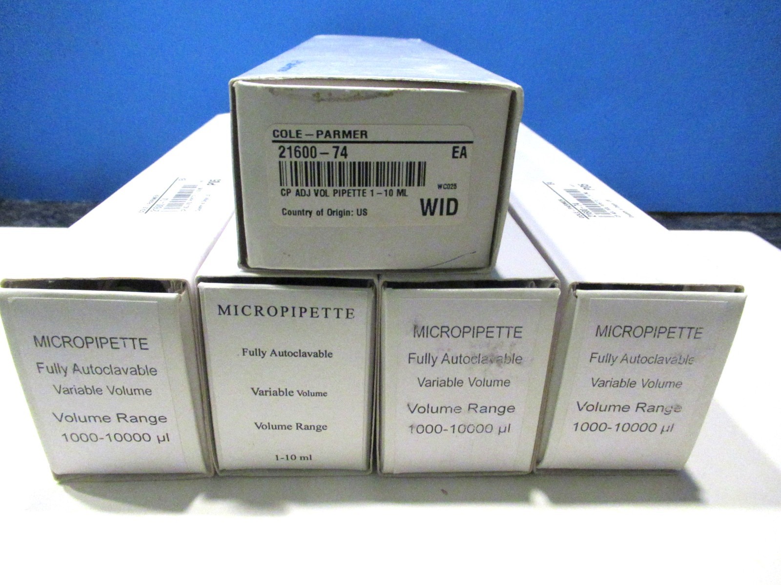 Cole-Parmer Micropipette Fully Autoclavable Variable Volume 1-10ml 21600-74