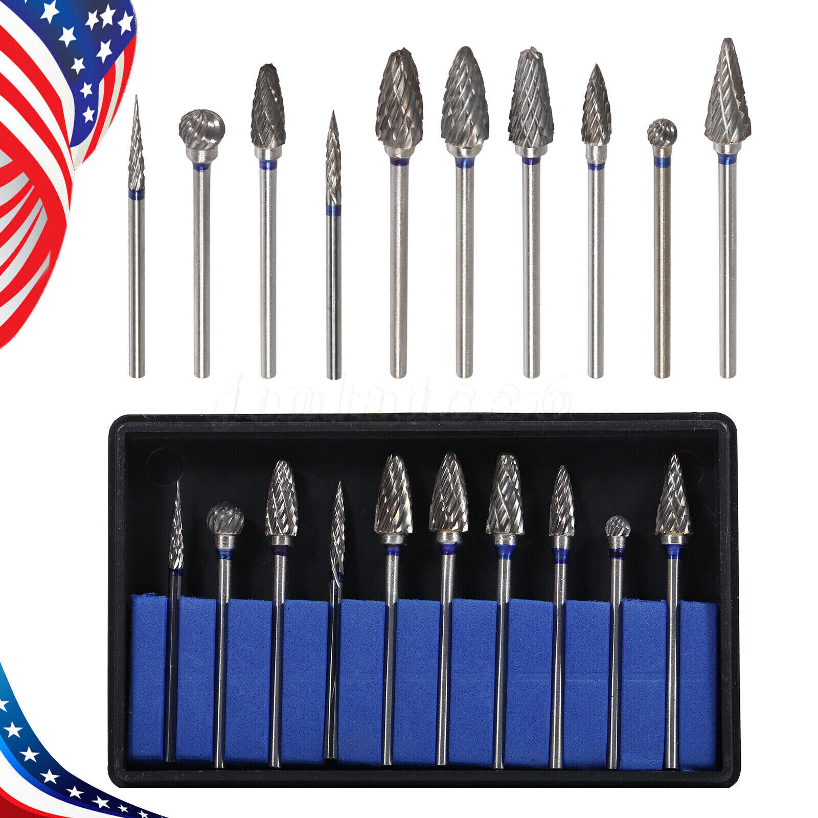 10 Pcs Tungsten Carbide HP Dental Acrylic Bur Drill Coarse Cutter 2.35mm Shank