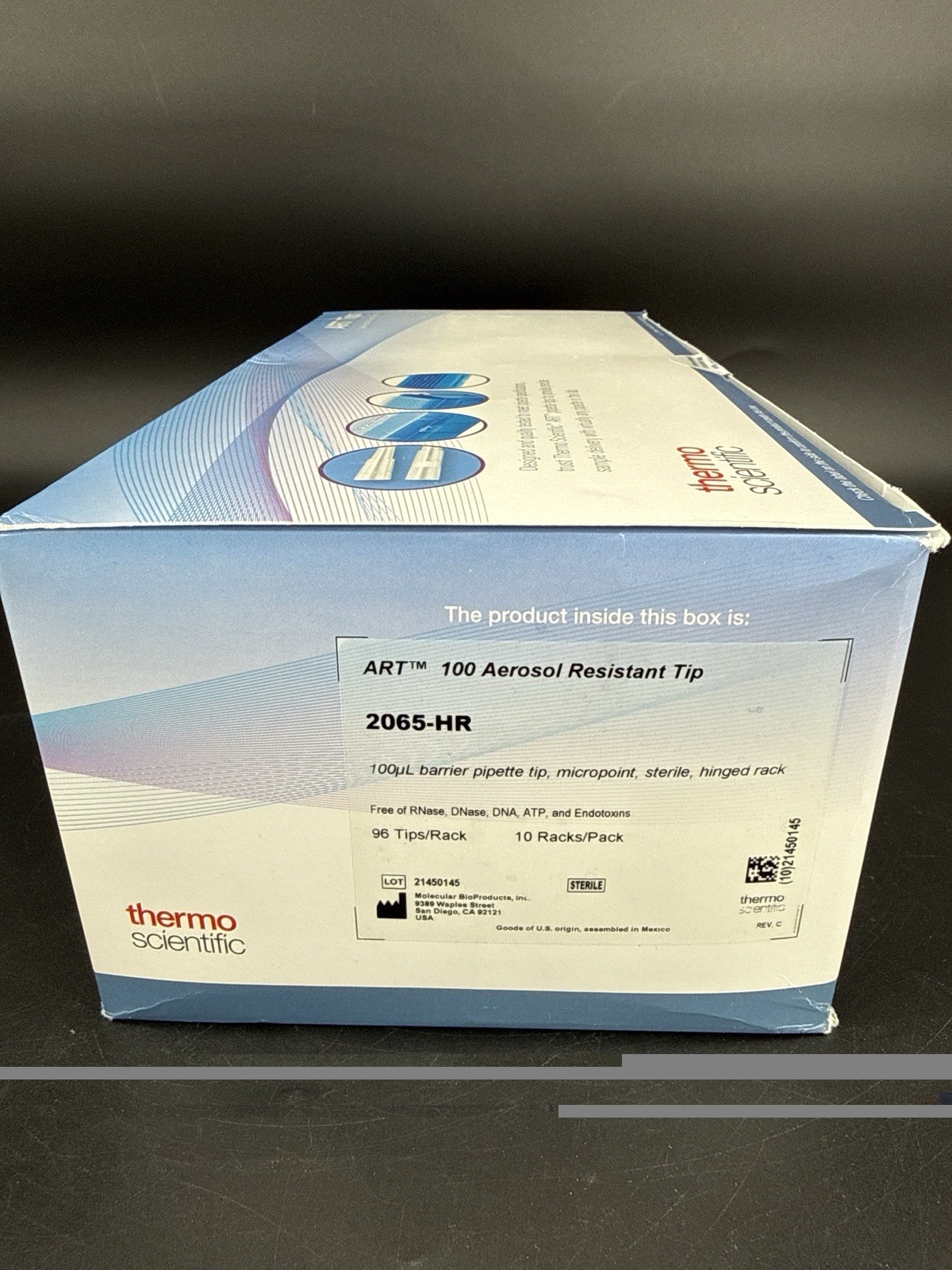 Thermo ART 2065-HR 100uL Barrier Pipette Tips Sterile 10 Racks Clean Lab New