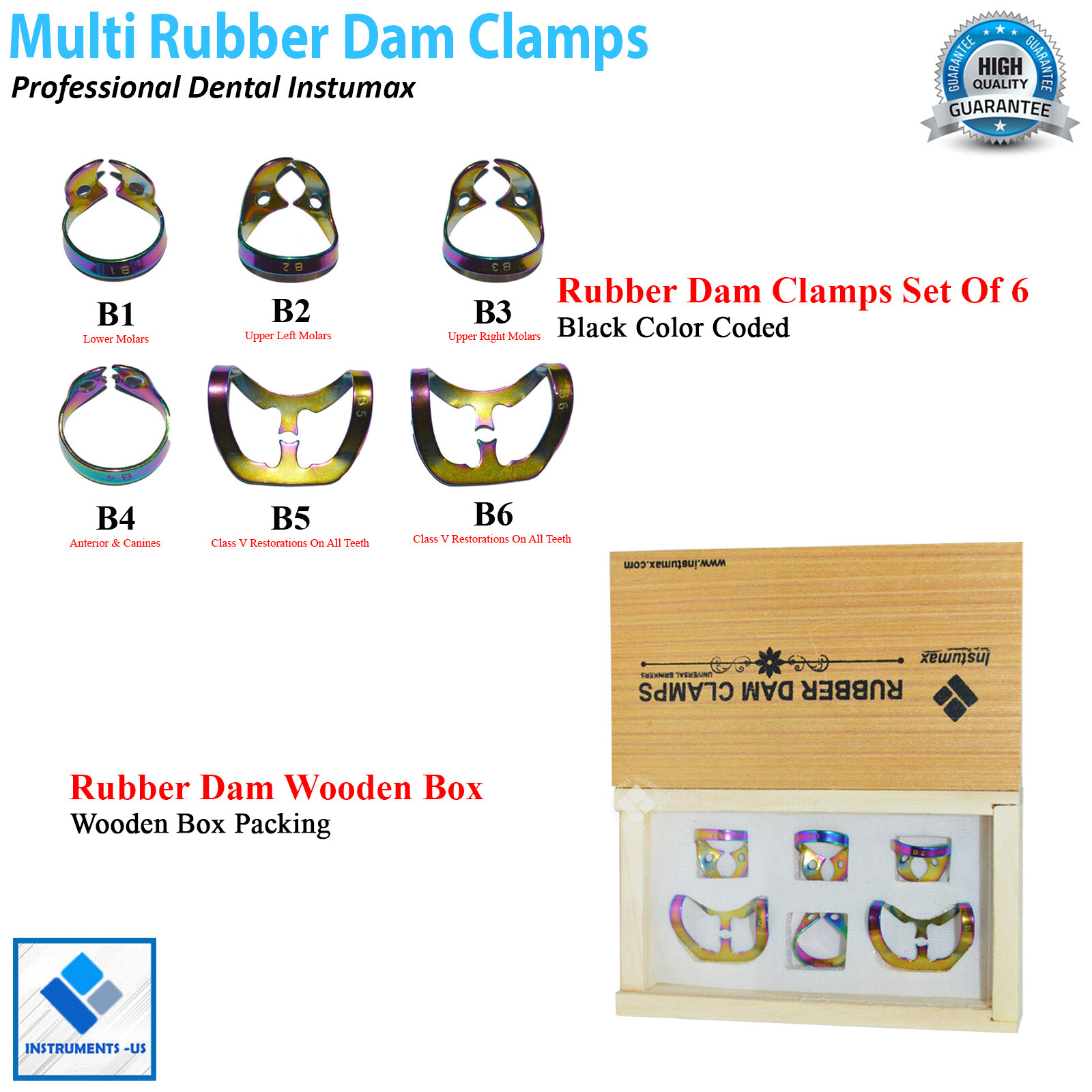Hygienic Brinker Dental Clamps Rubber Dam Tissue Molar Retractor Universal Tools