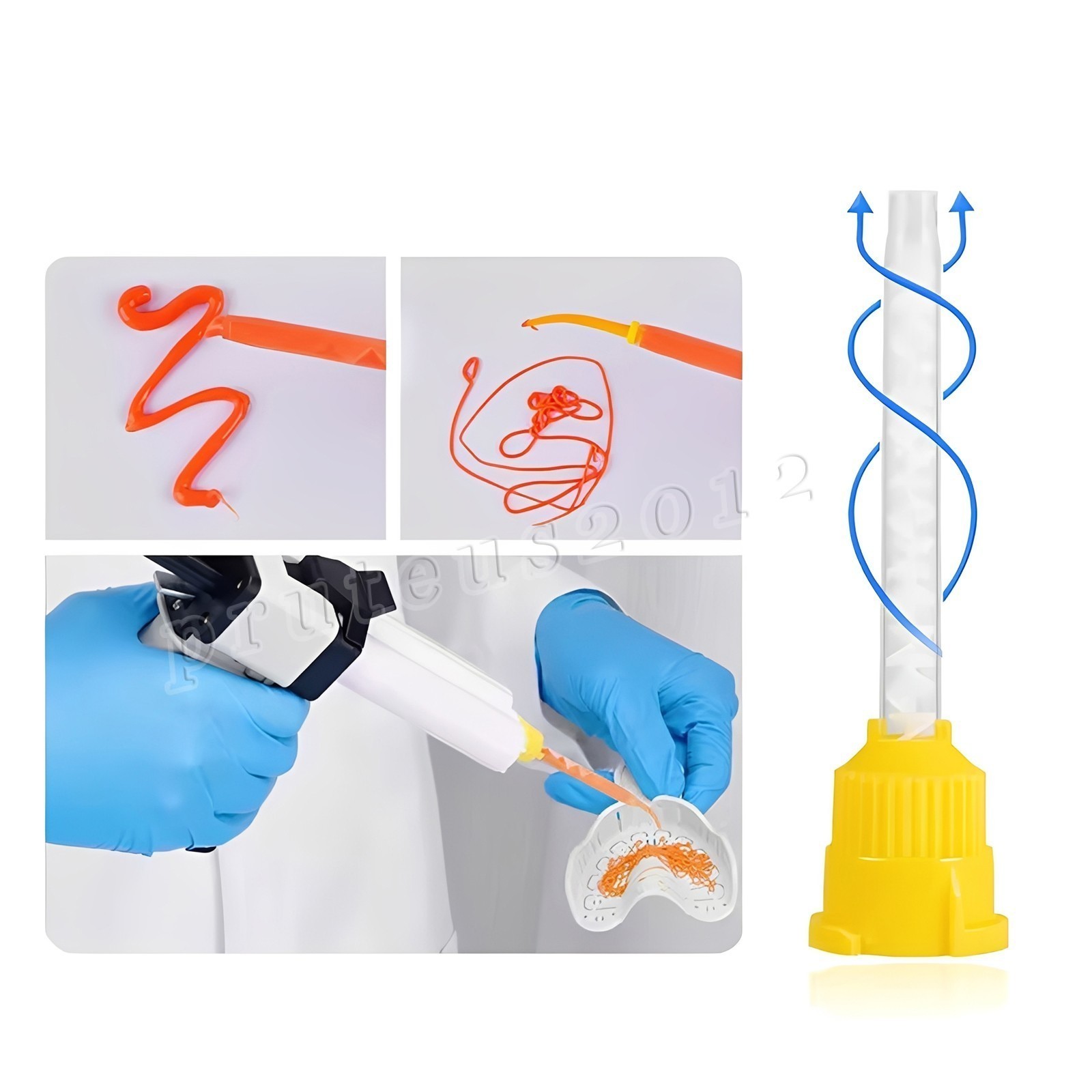 Dental Impression Material VPS Light Body Fast Set (2 Cartridge & 10 Tips)PVS