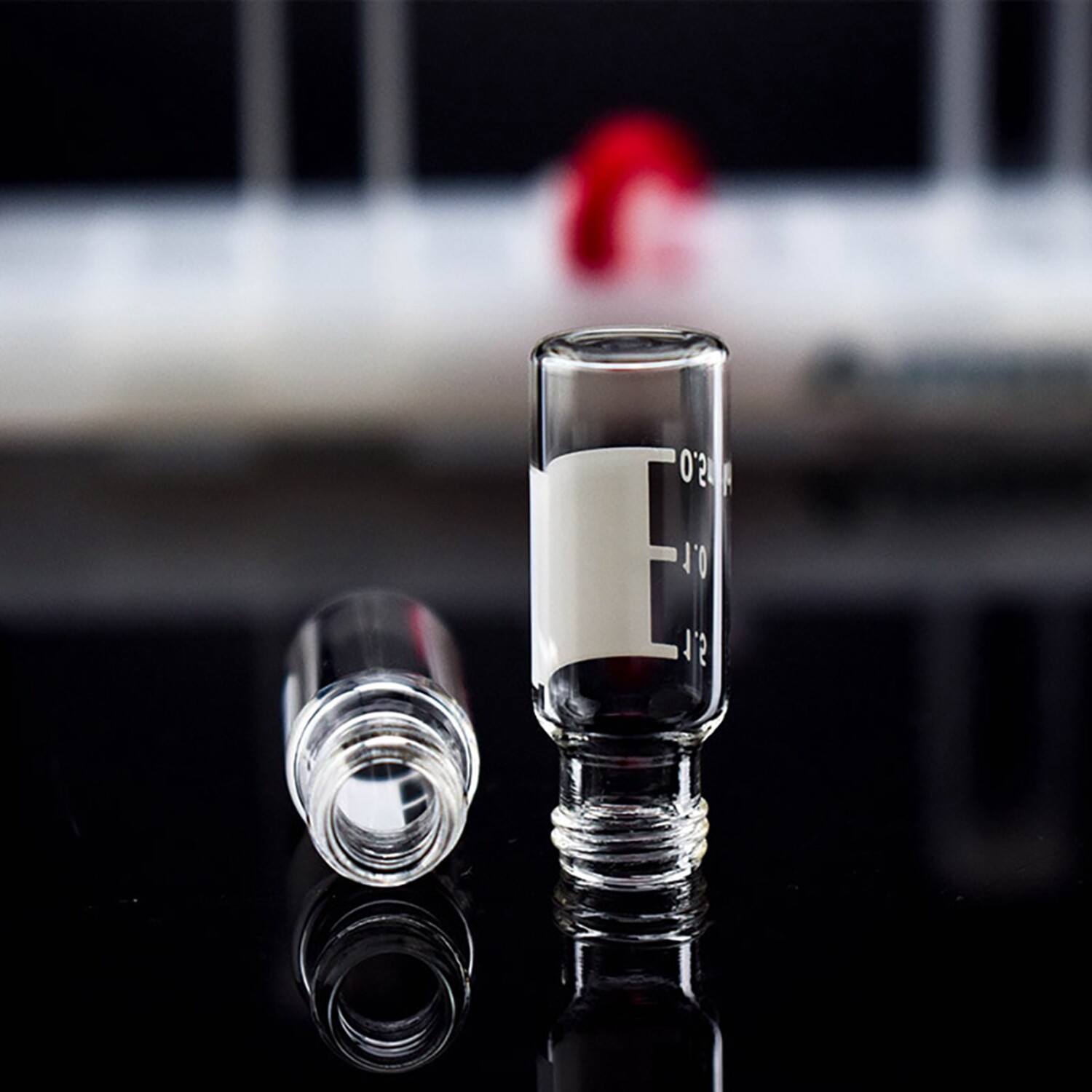 2ml Autosampler Vials 9-425 Screw Top Clear Glass Bottles+Writing Area LAB
