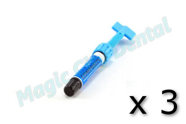 Prime-Dent Light Cure Nano-Hybrid Dental Resin A2 Syringe #001-601A2 (Set of 3)