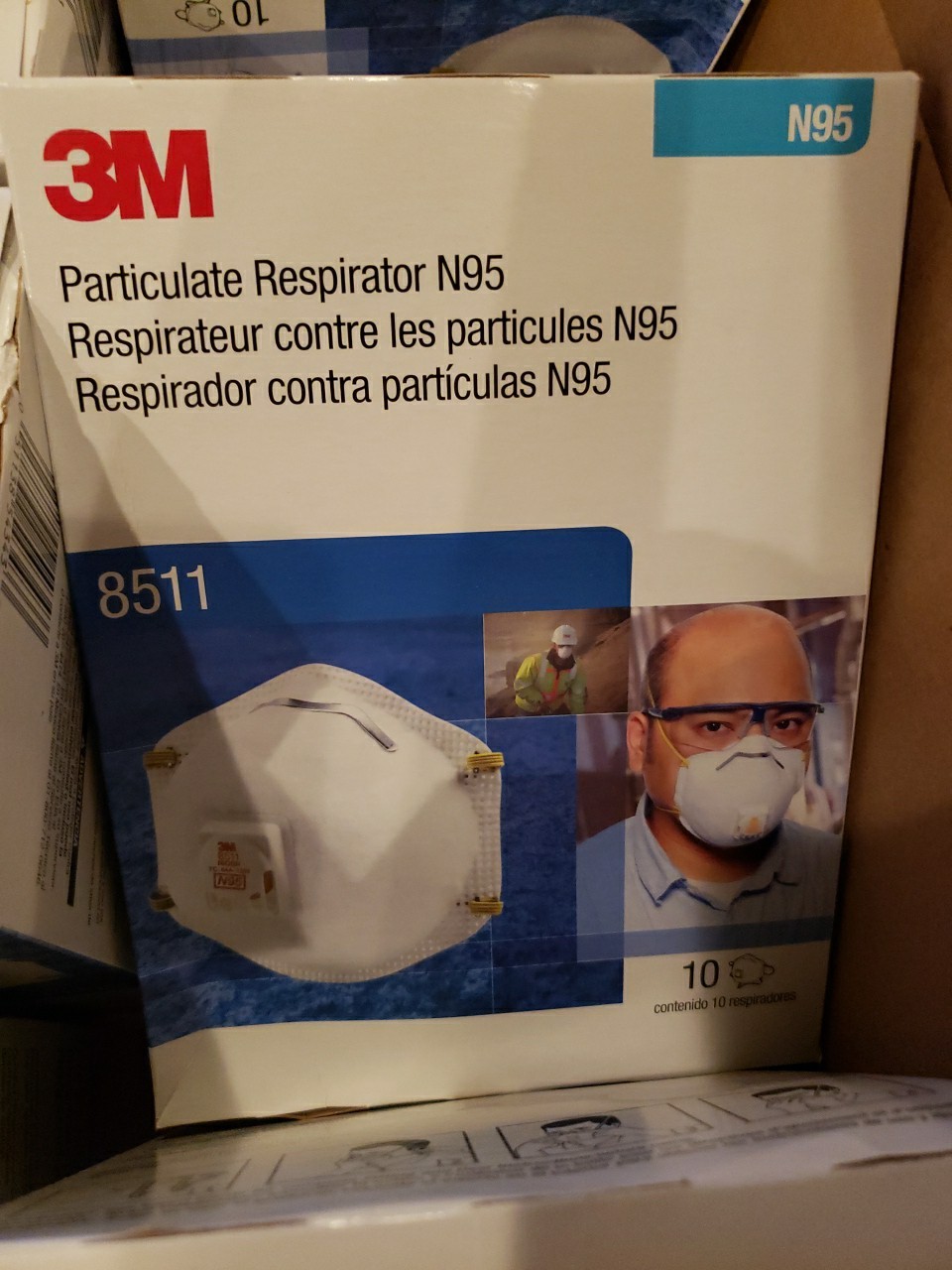 3M Particulate Respirator N95 8511 60 Pieces 6 boxs x10