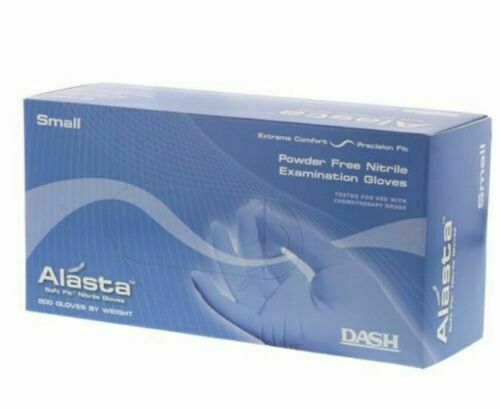 Dash Medical ALS100S Alasta Nitrile Examination Gloves Powder Free Small 100/Bx