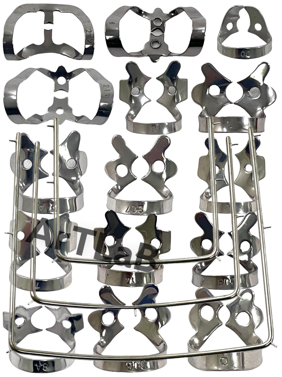 18 Pcs German Rubber Dam Starter Kit with Frame Punch Clamps Dental Instruments