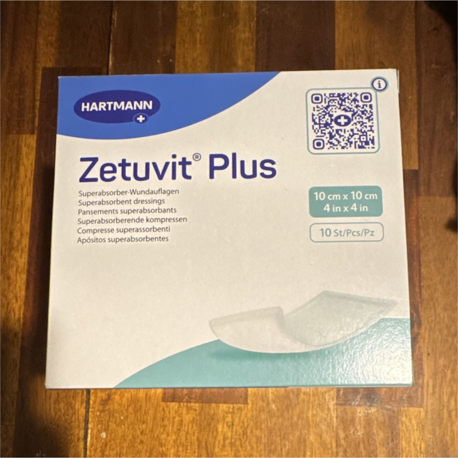Hartmann Zetuvit Plus Superabsorbent Dressings 10cm x 10cm (4in x 4in) 10 Pieces