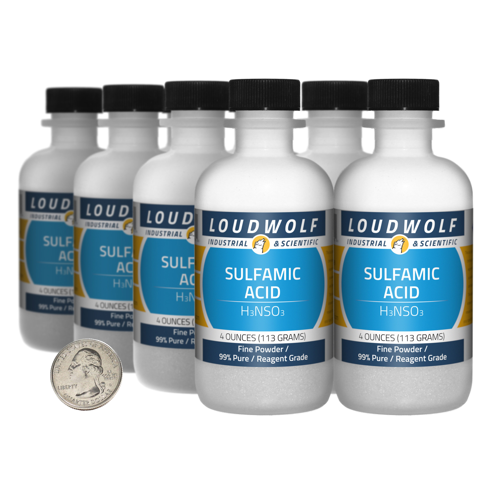 Sulfamic Acid / 2 Pounds / 8 Bottles / 99% Pure Reagent Grade / Fine Powder