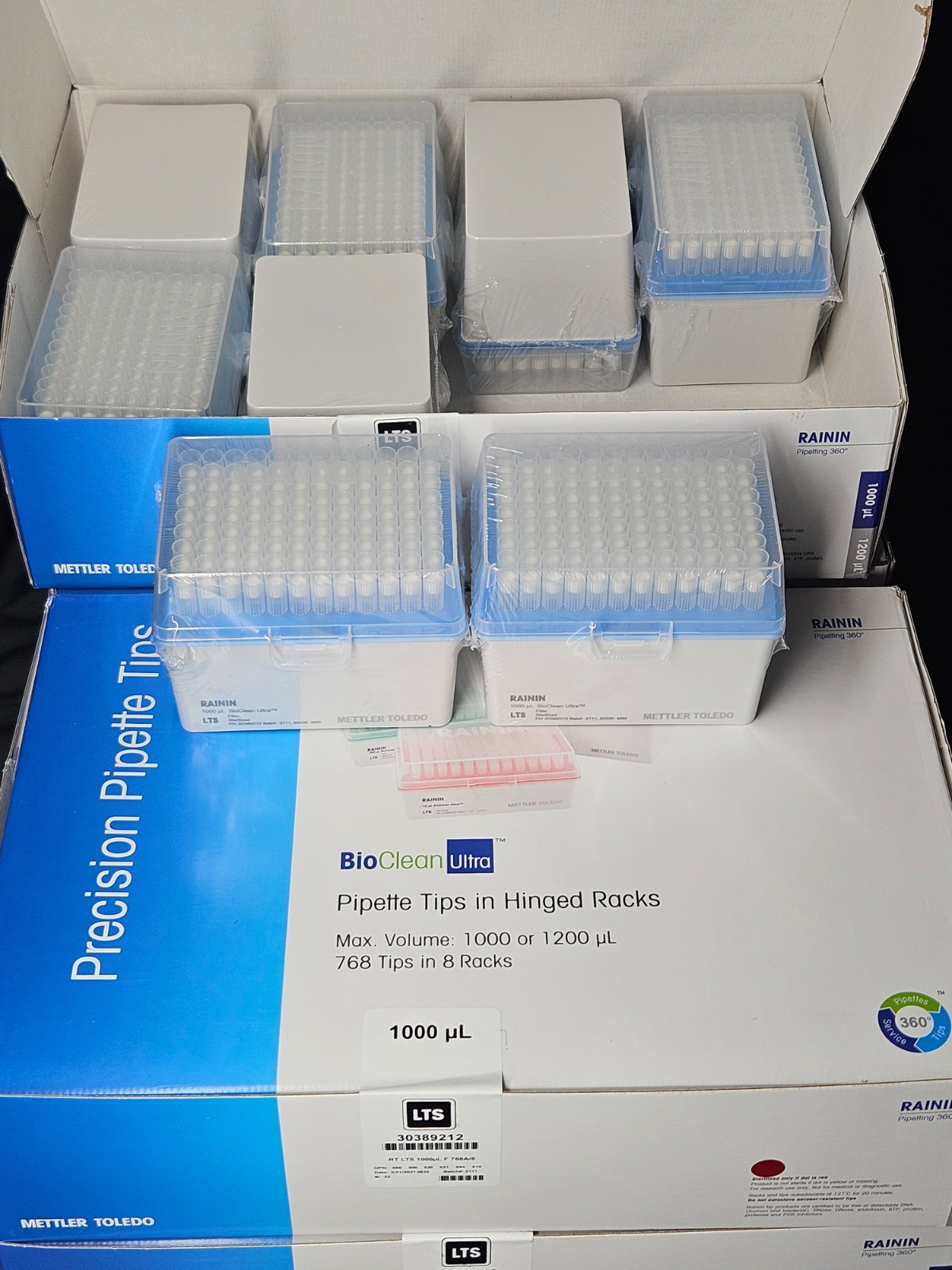 Rainin 30389212 Pipette Tips In Hinged 1000 µL RT LTS 1000µL F 768A/8 Sterilized