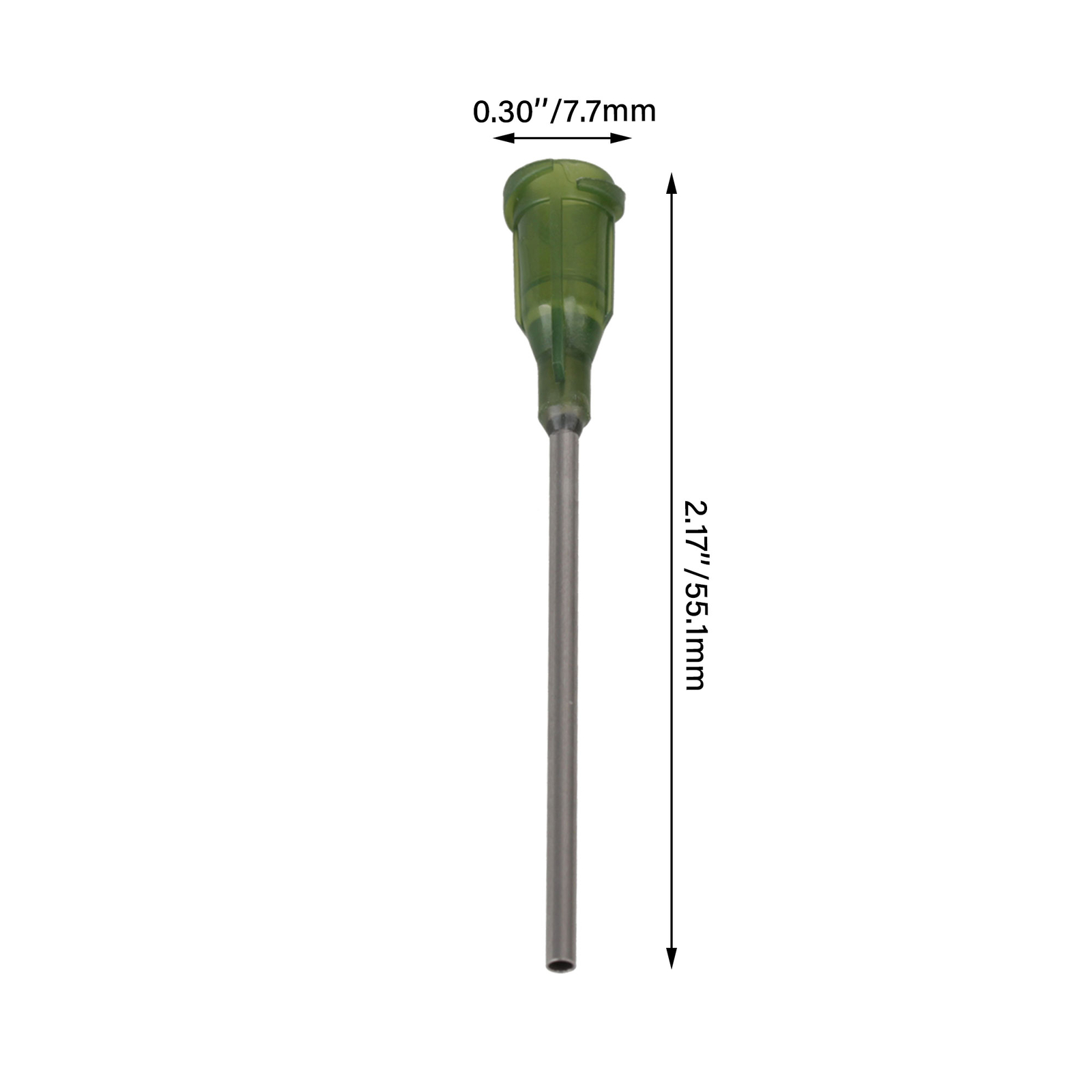 100PCS Screw Mount 1.5inch Dispensing Blunt Needles 14Ga Olive color