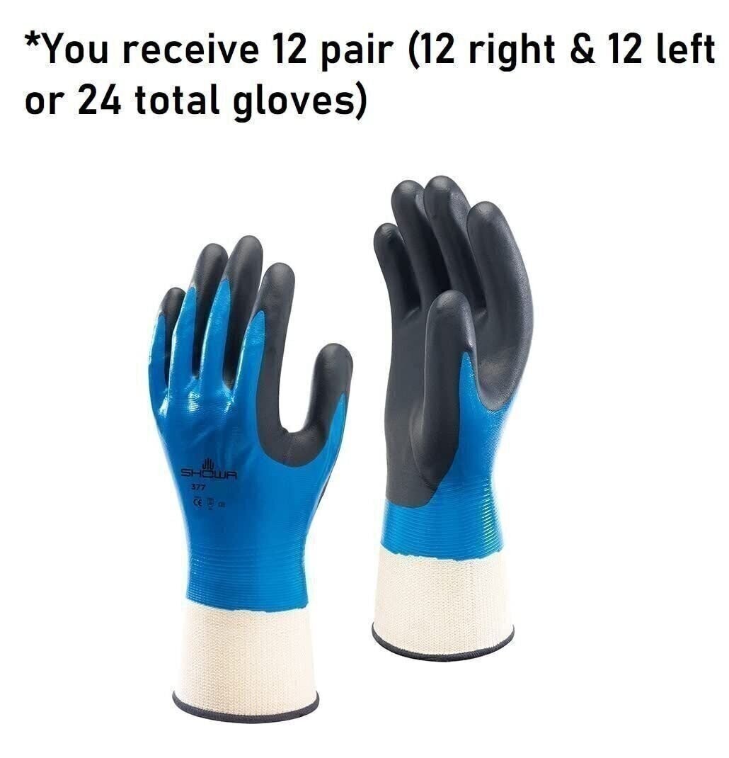 SHOWA 377 Nitrile Foam Coating on Nitrile Glove with Polyester/Nylon Knit…