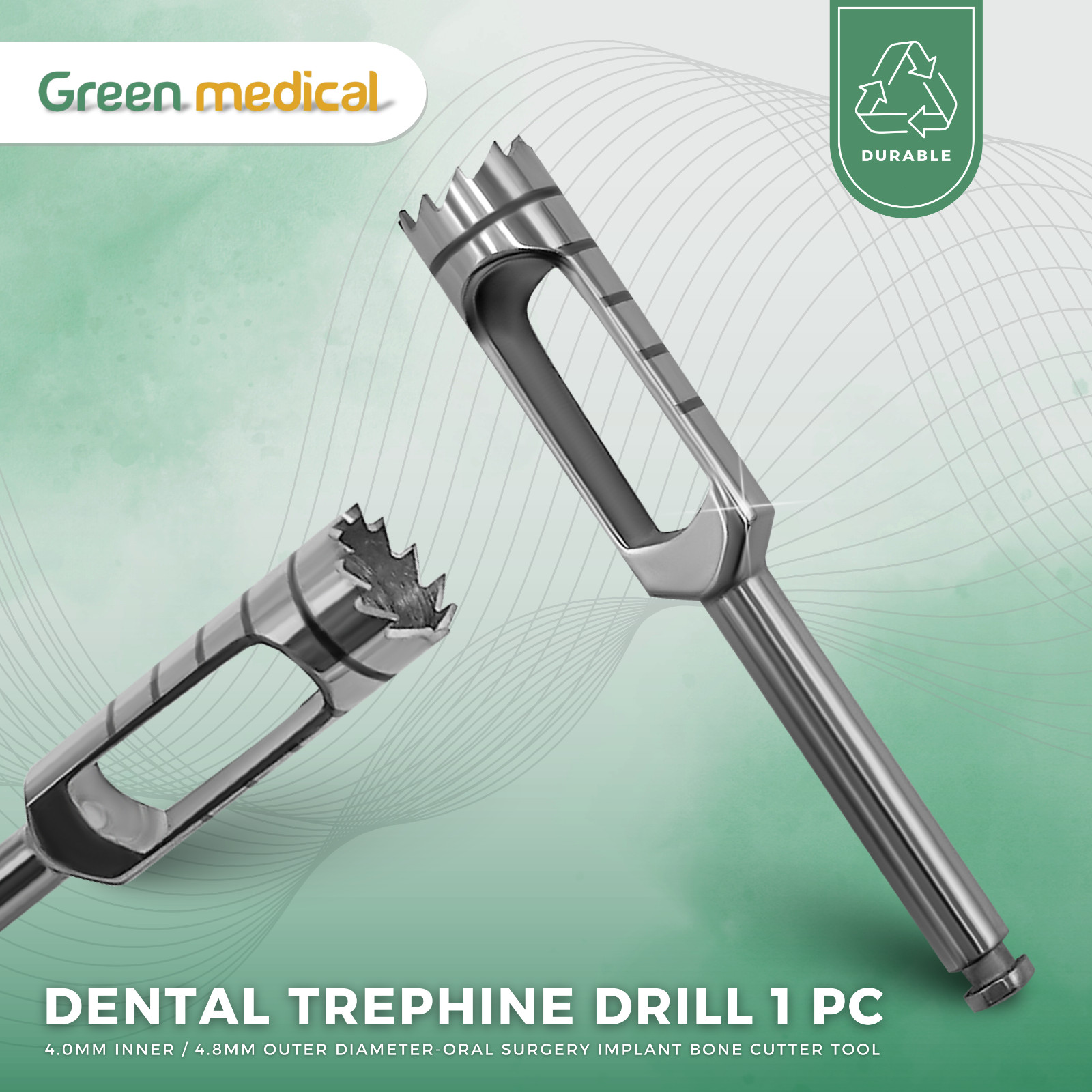 Dental Trephine Drill Surgical Implant Bone Removal Cutter 1 Pc German Grade