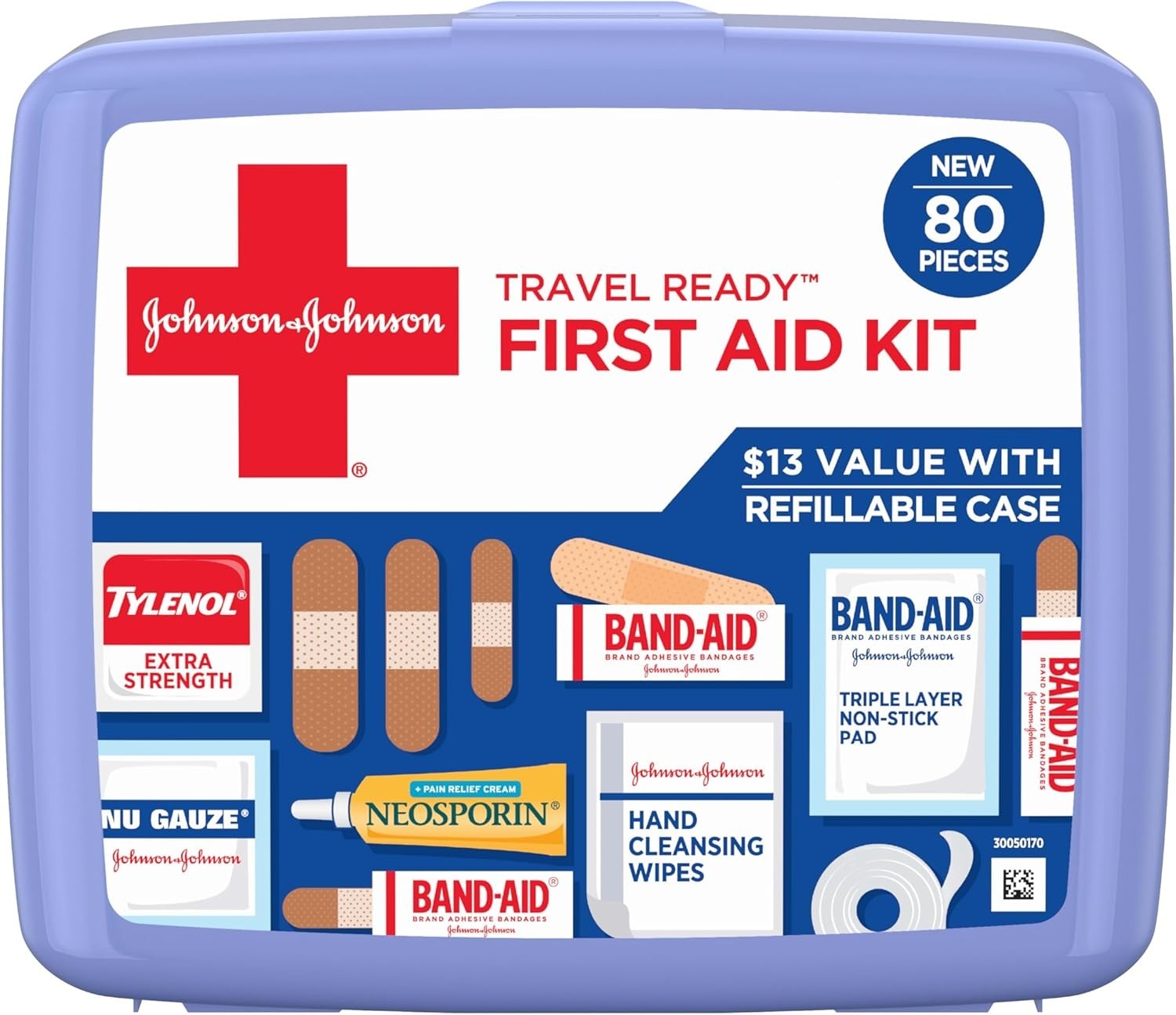 BAND-AID BRAND TRAVEL READY PORTABLE EMERGENCY FIRST AID KIT WITH FREE POSTAGE