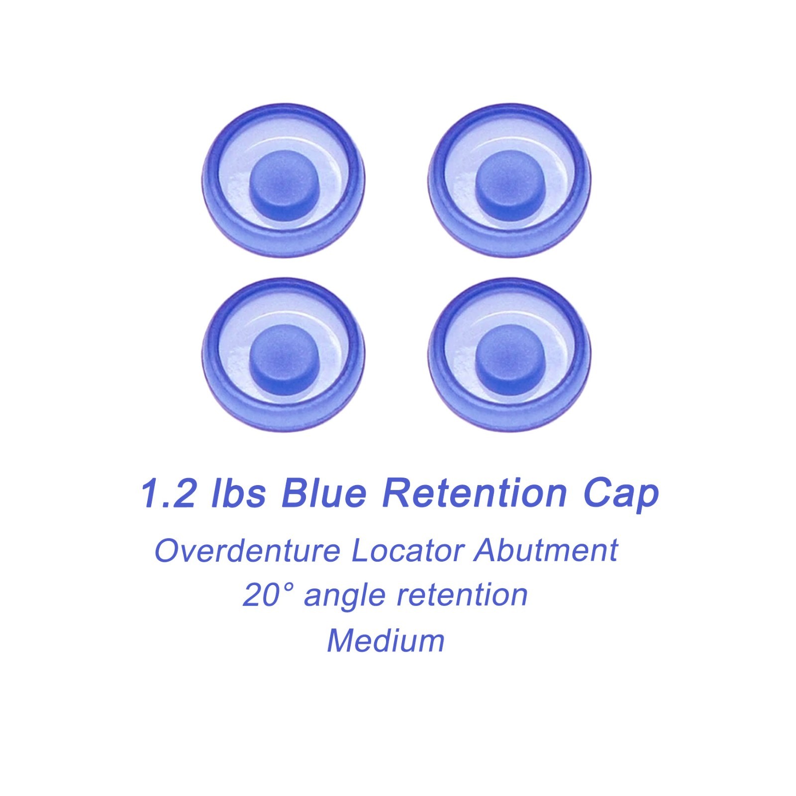 US Locator Retention Cap Overdenture Inserts Blue 1.2lbs 4/8Pcs