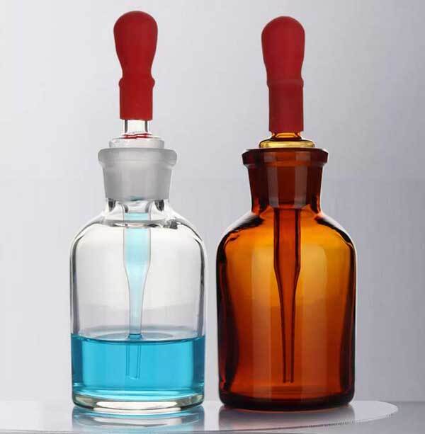 30ml – 125ml Transparent Reagent Bottle w/ Dropper Chemistry Dropping Bottles