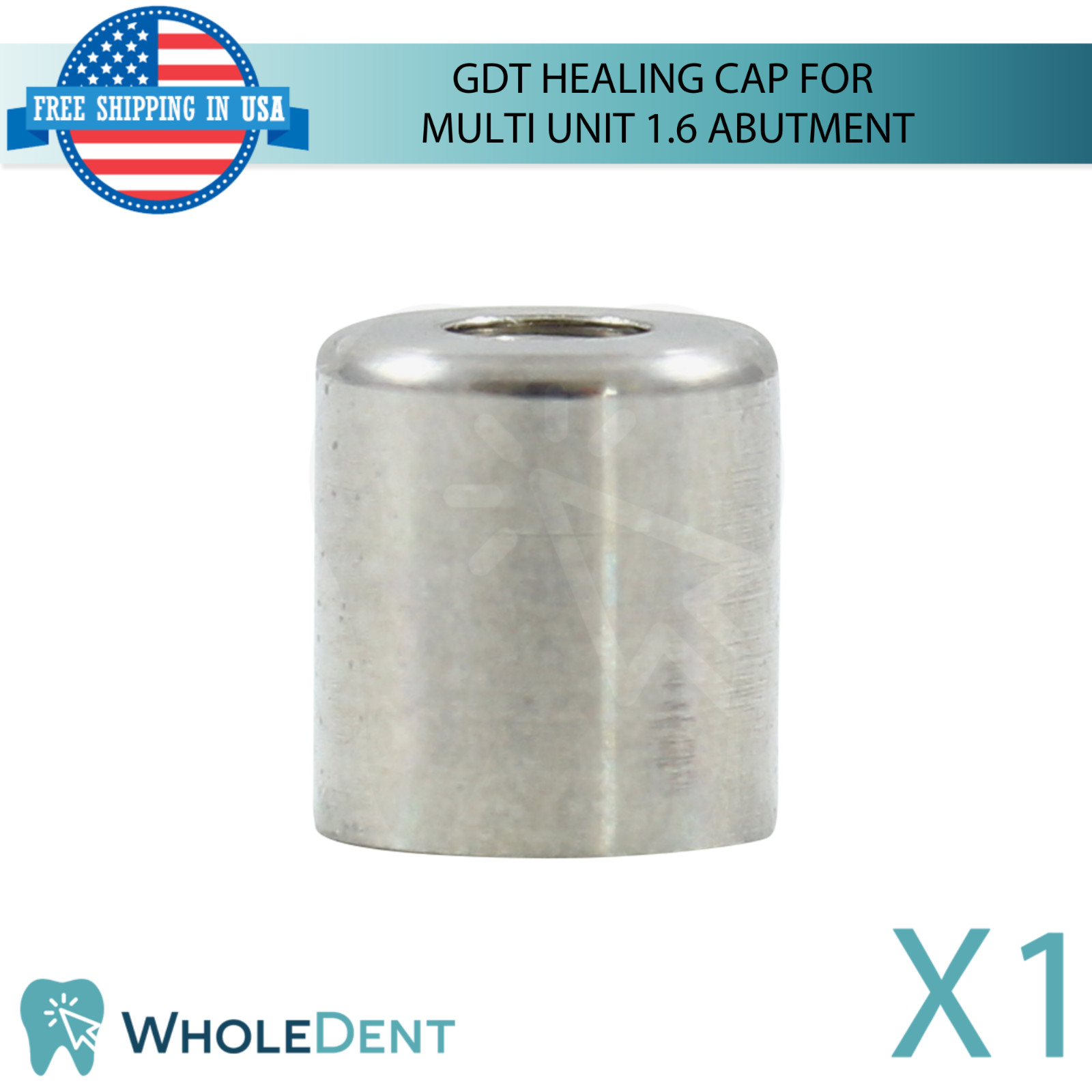 1x Dental Titanium Healing Cap Ø5.0mm Multi Unit 1.6mm Prosthetic System