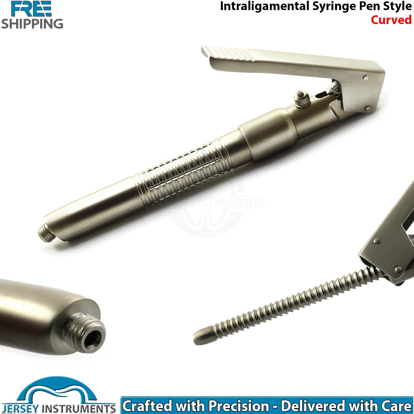 Dental Intraligamental Pen Style Syringe Curved Anesthesia Injection Tool