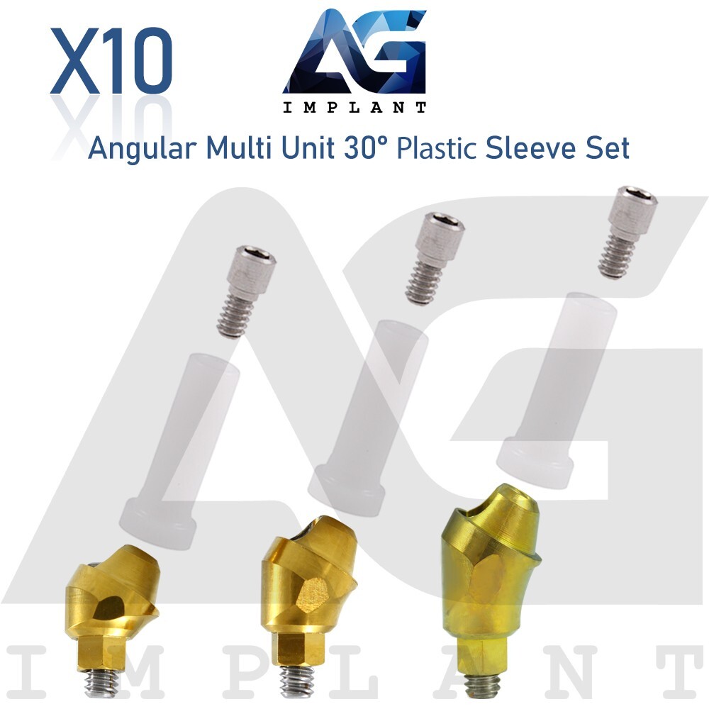 10 Angular Multi Unit 1.6 Prosthetic System 30° and Plastic Sleeve With Screw